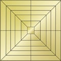 Simple vector design illustration of a three-dimensional rectangle on a golden gradient background Royalty Free Stock Photo