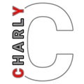 Simple vector design of letter c and charly text on transparent background