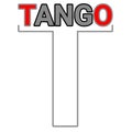 Simple vector design of letter t and tango text on transparent background