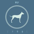 Simple vector dog icon.