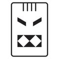 Simple vector emoticon.Angry face character.