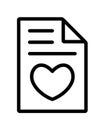 File document heart line icon Royalty Free Stock Photo