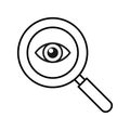 magnifying with eye line icon Royalty Free Stock Photo