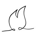 simple vector fire, line art continuous, doodle hand draw Royalty Free Stock Photo