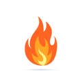 Simple vector flame icon in flat style Royalty Free Stock Photo