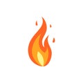 Simple vector flame icon in flat style Royalty Free Stock Photo