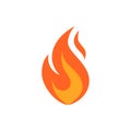 Simple vector flame icon in flat style Royalty Free Stock Photo