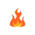 Simple vector flame icon in flat style Royalty Free Stock Photo