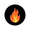 Simple vector flame icon in flat style Royalty Free Stock Photo