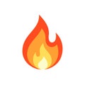 Simple vector flame icon in flat style Royalty Free Stock Photo