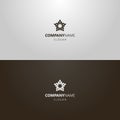 Simple vector flat art outline iconic logo of decorative five-petal star-shaped flower