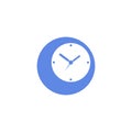 Simple vector flat art round icon of analog clock