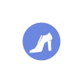 Simple vector flat art round icon of women shoes