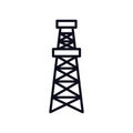 Simple vector flat outline drilling rig icon