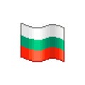 Simple vector flat pixel art illustration of flowing flag of Bulgaria