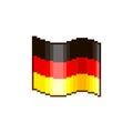 Simple vector flat pixel art illustration of waving flag of Germany