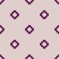 Simple vector geometric floral seamless pattern. Purple and lilac color Royalty Free Stock Photo