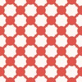 Simple vector geometric seamless pattern with red grid, mesh, net, repeat tiles Royalty Free Stock Photo