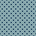 Simple vector geometric seamless pattern with small crosses in round grid Royalty Free Stock Photo