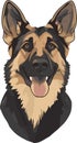 simple vector German Shepherd clipart Royalty Free Stock Photo