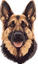 simple vector German Shepherd clipart Royalty Free Stock Photo