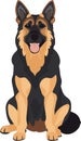 simple vector German shepherd clipart Royalty Free Stock Photo