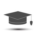 Simple vector graduate hat icon. Simple stock design isolated on a white background