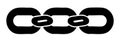 A simple vector graphic depicting interconnected links, symbolizing connection