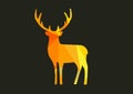 Deer/stag logo made of triangles geometric in shades of orange