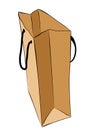 Simple Vector Hand Draw Sketch brown mockup of Paper Bag