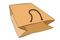 Simple Vector Hand Draw Sketch brown mockup of Paper Bag