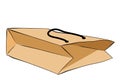 Simple Vector Hand Draw Sketch brown mockup of Paper Bag