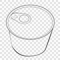 Simple Vector, hand draw sketch of Cylinder corned beef can, at transparent effect background