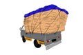 Simple Vector Hand Draw Sketch, Over Load and Dimension of Used Cardboard Pickup Car