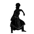 Simple Vector Hand Draw Sketch and silhouette of Young Girl Traditional West Java Dancer, Sunda Indonesia