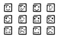 simple vector hand draw sketch square emotion, set 12