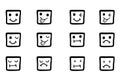 simple vector hand draw sketch square emotion, set 12