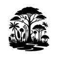 Simple Vector Icon of Amazon Rainforest Logo Illustration. Royalty Free Stock Photo
