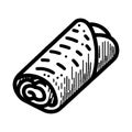 Simple Vector Icon Breakfast Burrito Logo Illustration. Royalty Free Stock Photo