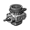 Simple Vector Icon of Carburetor Logo Design Illustration. Royalty Free Stock Photo