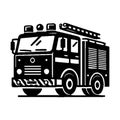 Fire Truck Vector Icon Logo Design Illustration. Royalty Free Stock Photo