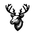Simple Vector Icon of a head Peary Caribou Ã¢â¬\' Logo Design Illustration. Royalty Free Stock Photo