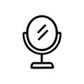 Simple Outline Standing Mirror with Reflection Icon Illustration Royalty Free Stock Photo