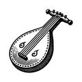Simple Vector Icon of Kora Instrument Logo Illustration. Royalty Free Stock Photo