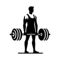 Simple Vector Icon of Man Weight Plates Logo Design. Royalty Free Stock Photo