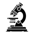 Simple Vector Icon Microscope Logo Design Illustration. Royalty Free Stock Photo