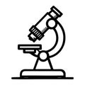 Microscope Vector Icon Logo Design Simple Illustration Style. Royalty Free Stock Photo
