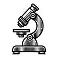 Microscope Simple Vector Icon Logo Design Illustration Style. Royalty Free Stock Photo
