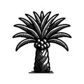 Simple Vector Icon Of Moriche Palm Logo Design Illustration. Royalty Free Stock Photo