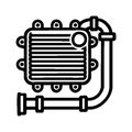 Simple Vector Icon of Motorcycle Cooling System Logo Design Illustration. Royalty Free Stock Photo